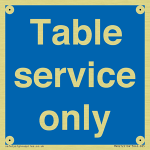 Table service only